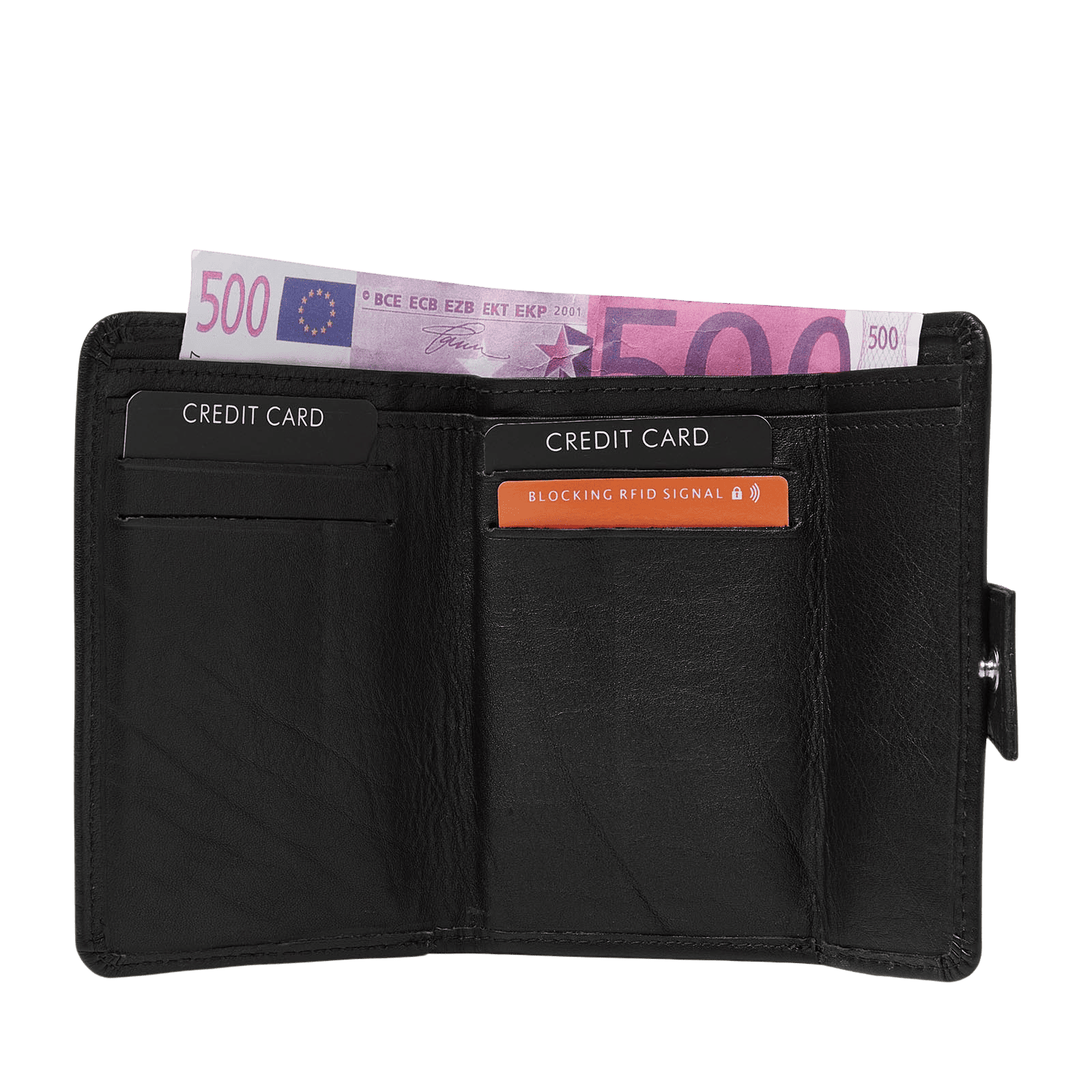 dR Amsterdam 67210 herenportemonnee RFID zwart binnenkant
