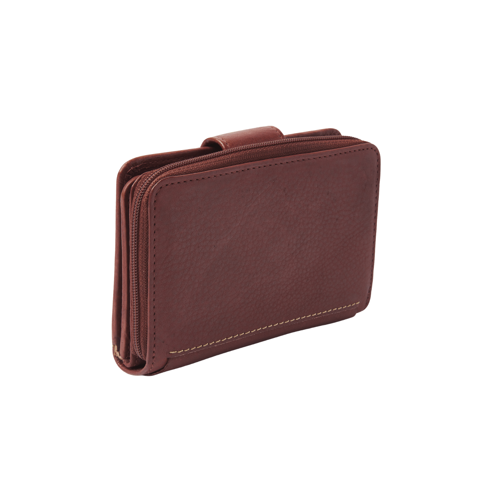 dR Amsterdam 93123 damesportemonnee met rits RFID bruin achterkant