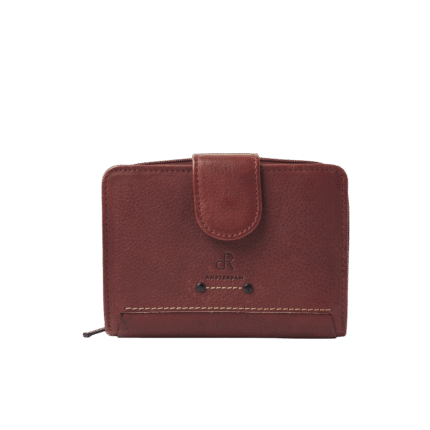dR Amsterdam 93123 damesportemonnee met rits RFID bruin voorkant