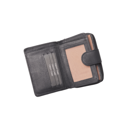 dR Amsterdam 93123 damesportemonnee met rits RFID zwart open