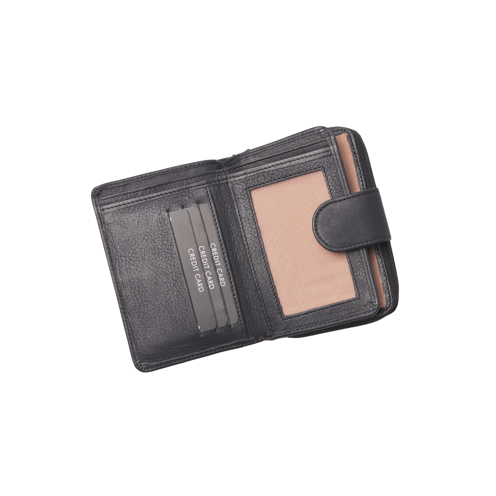 dR Amsterdam 93123 damesportemonnee met rits RFID zwart open