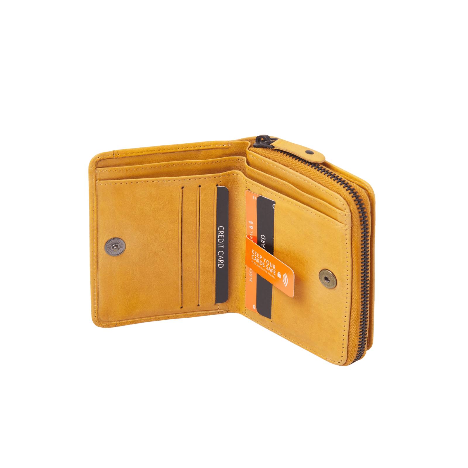 dR Amsterdam 93165 damesportemonnee RFID okergeel binnenkant