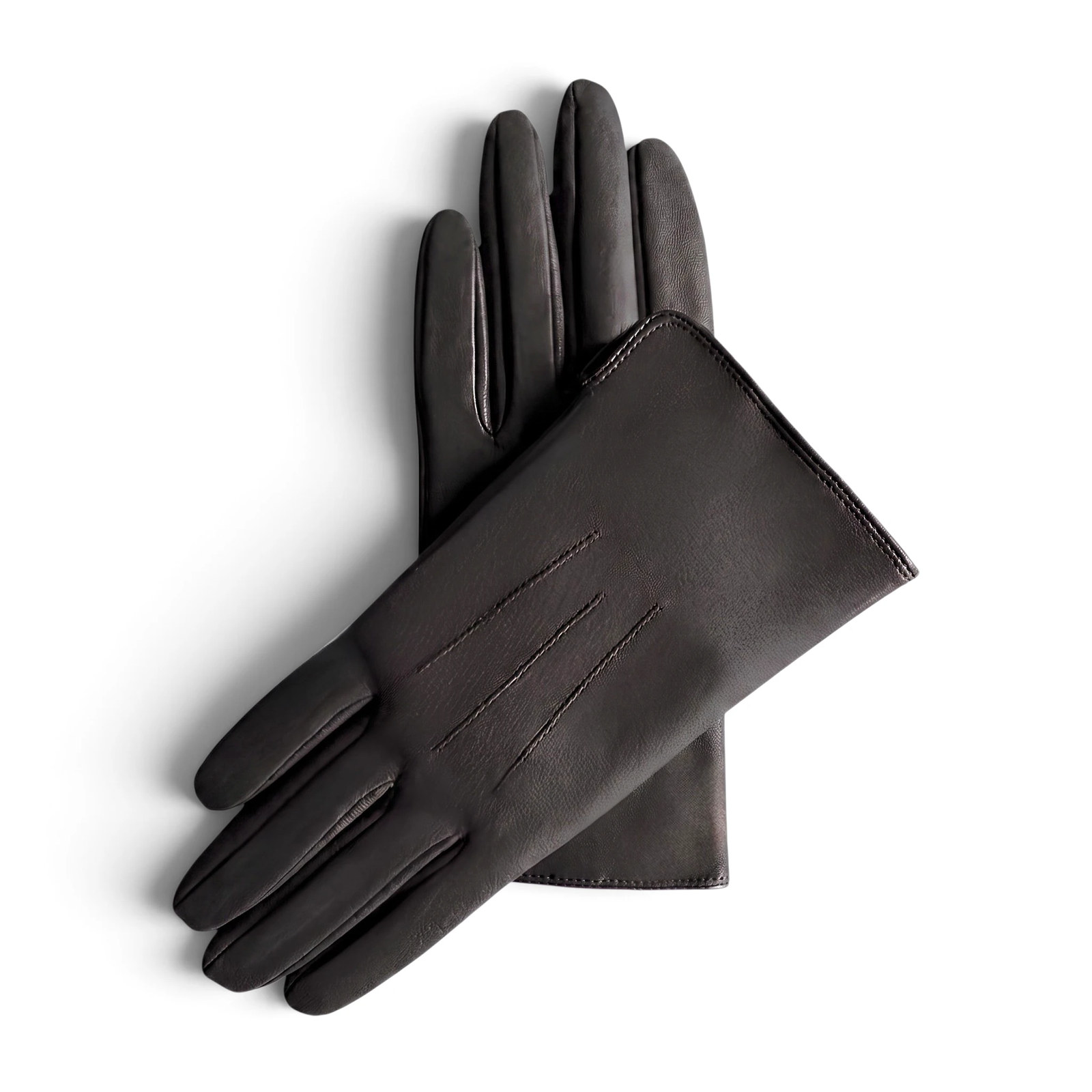 Kessler Carla dames leren handschoenen (lamsnappa met drukknoop) - Black - Afbeelding 4