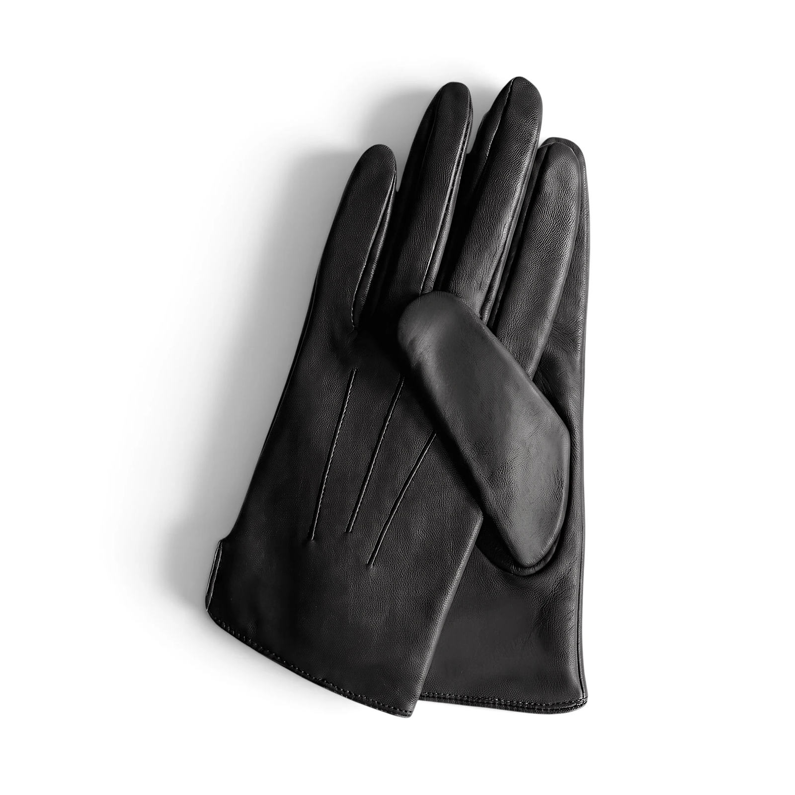 Kessler Carla dames leren handschoenen (lamsnappa met drukknoop) - Black - Afbeelding 3