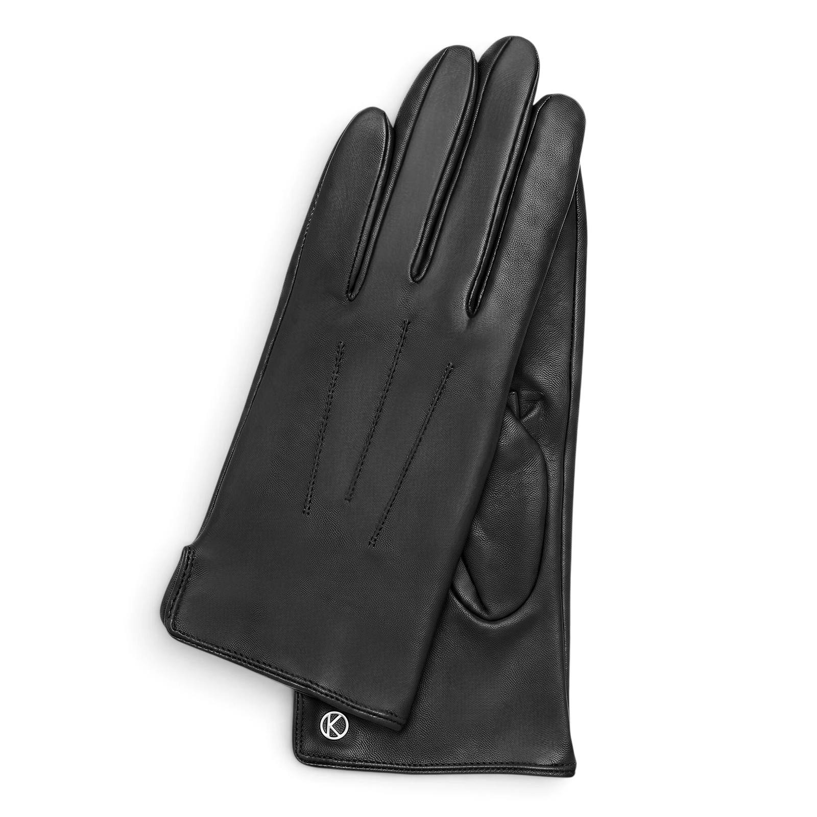 Kessler Carla dames leren handschoenen (lamsnappa met drukknoop) - Black