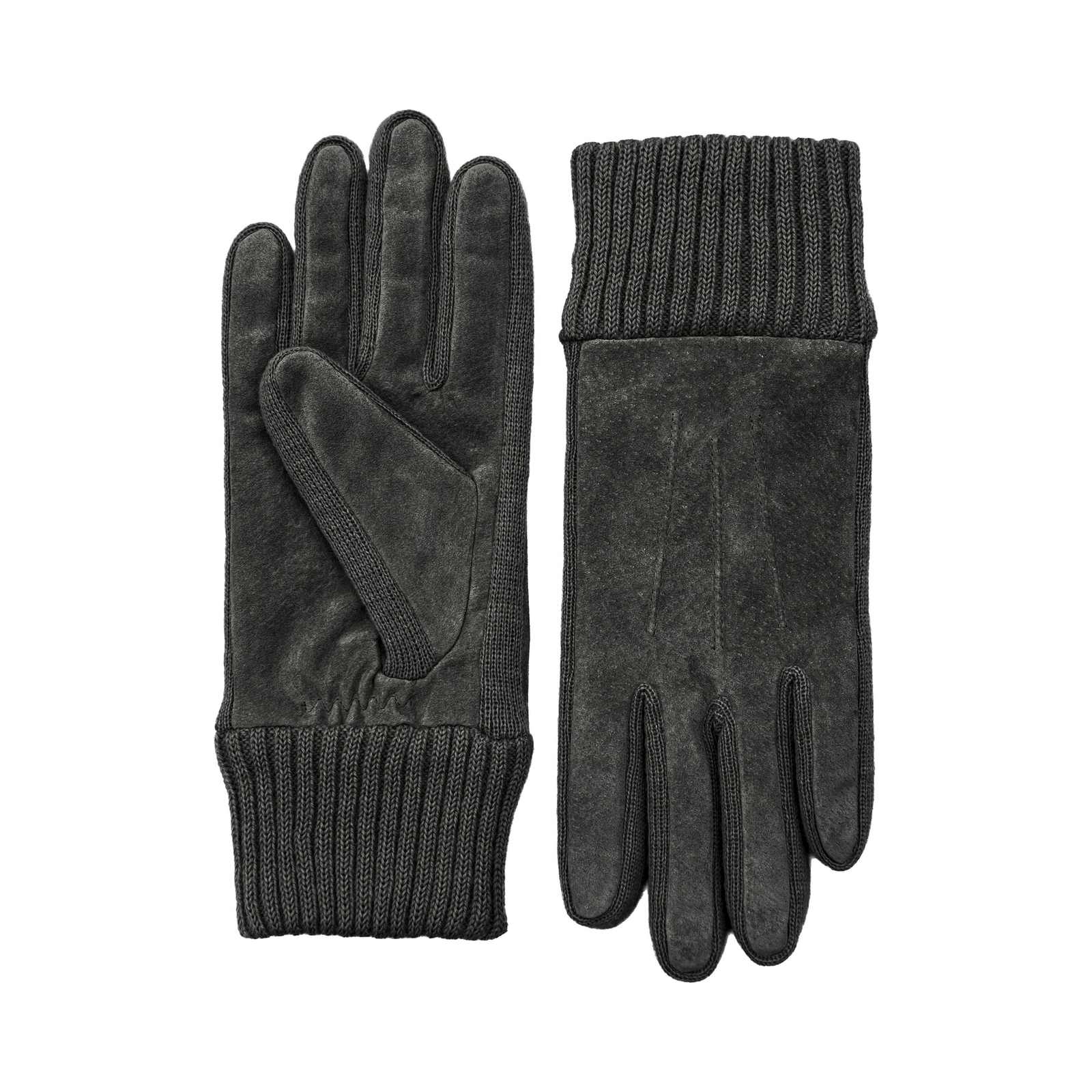 Kessler Liv dames handschoenen (veloursleer met gebreide boord) - Black - Afbeelding 2