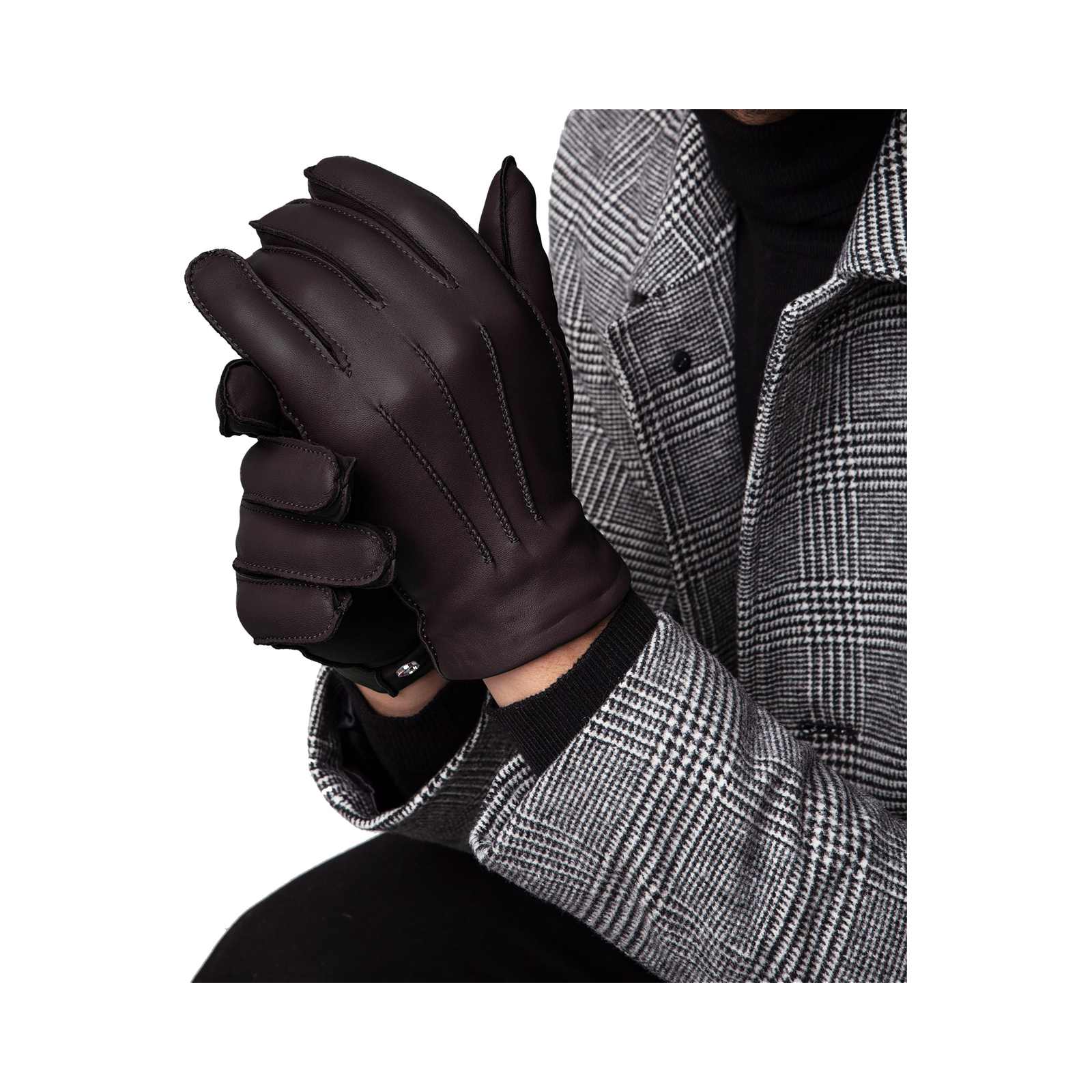 Kessler Paul heren leren handschoenen (lamsnappa met wollen voering) - Black - Afbeelding 4