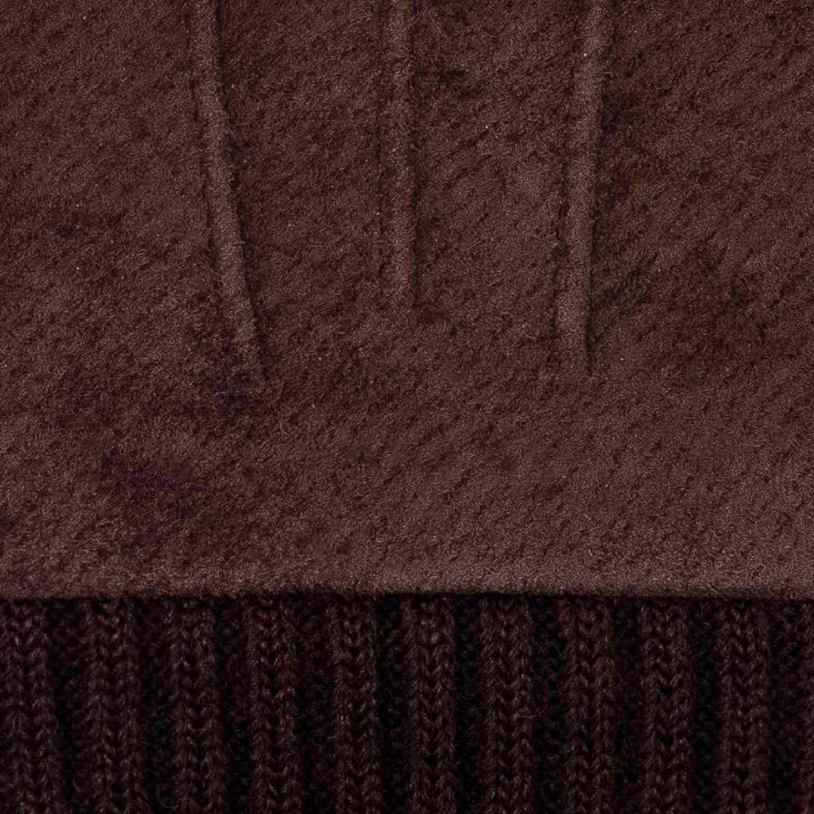 Kessler Stan heren handschoenen (veloursleer met gebreide boord) - Dark Brown - Afbeelding 3