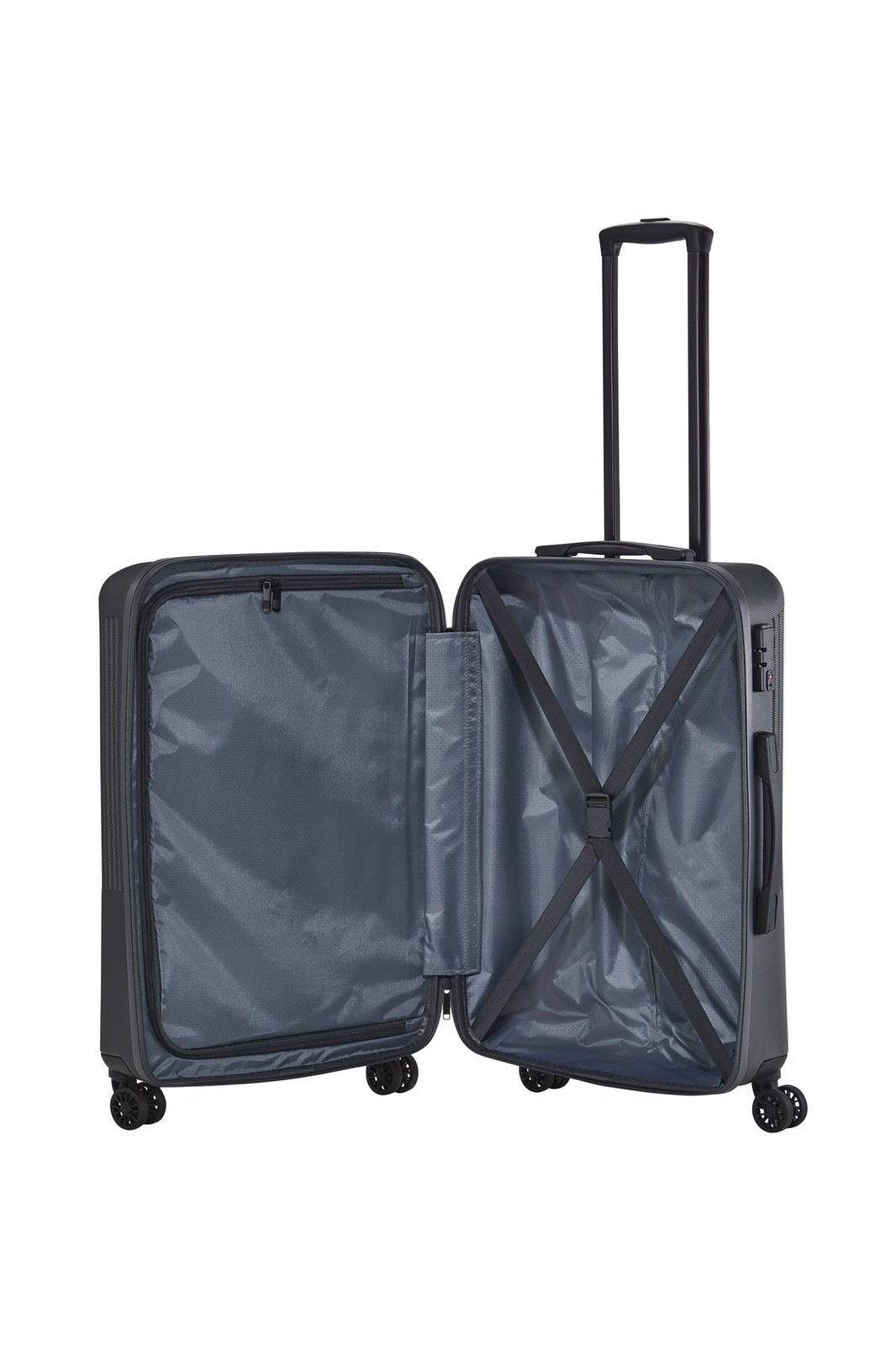 Travelite Bali 4-wiel trolley M 65 liter | Harde koffer 72348 04 anthracite binnenkant
