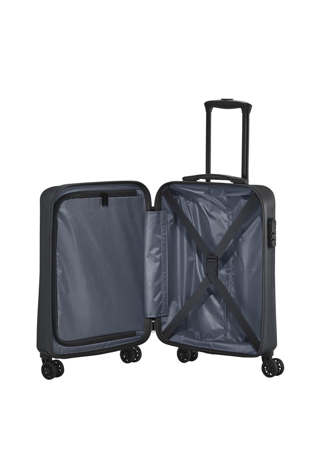 Travelite Bali 4-wiel trolley S 34 liter | Handbagage koffer 71347 04 anthracite binnenkant