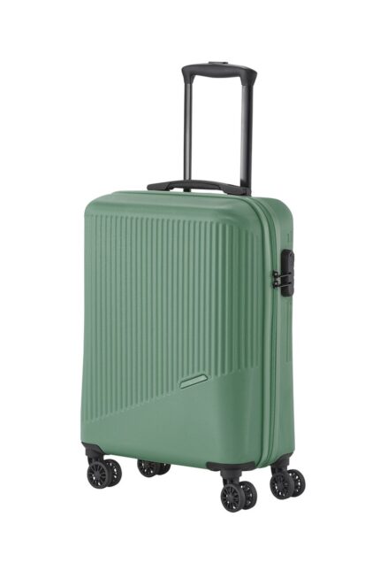 Travelite Bali 4-wiel trolley S 34 liter | Handbagage koffer 72347 80 groen schuin