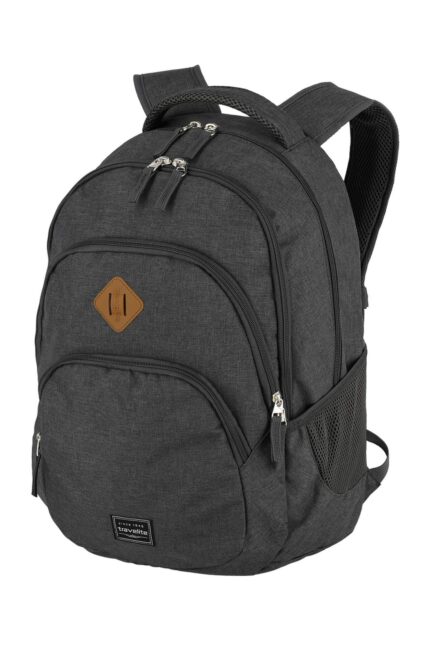 Travelite Basics Backpack Melange | Dagrugzak 96308 05 anthracite schuin