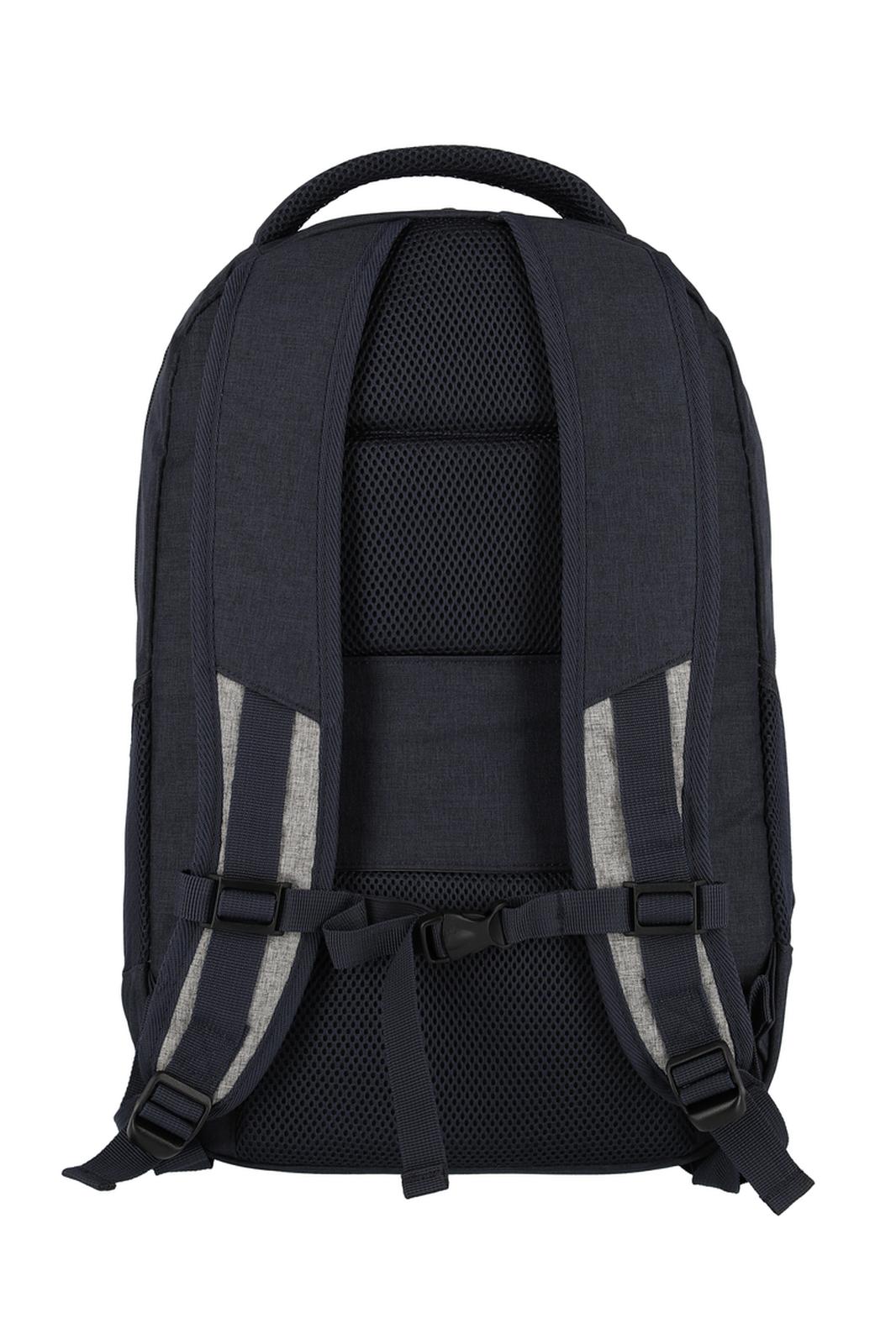 Travelite Basics Backpack Melange | Dagrugzak 96308 20 blauw grijs achterkant