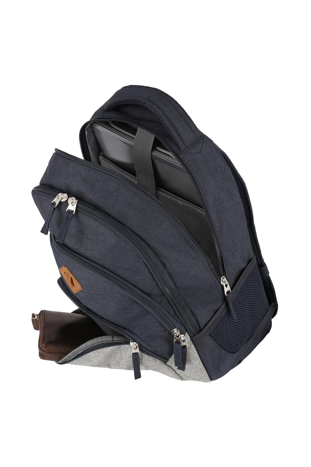Travelite Basics Backpack Melange | Dagrugzak 96308 20 blauw grijs binnenkant