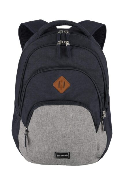 Travelite Basics Backpack Melange | Dagrugzak 96308 20 blauw grijs voorkant