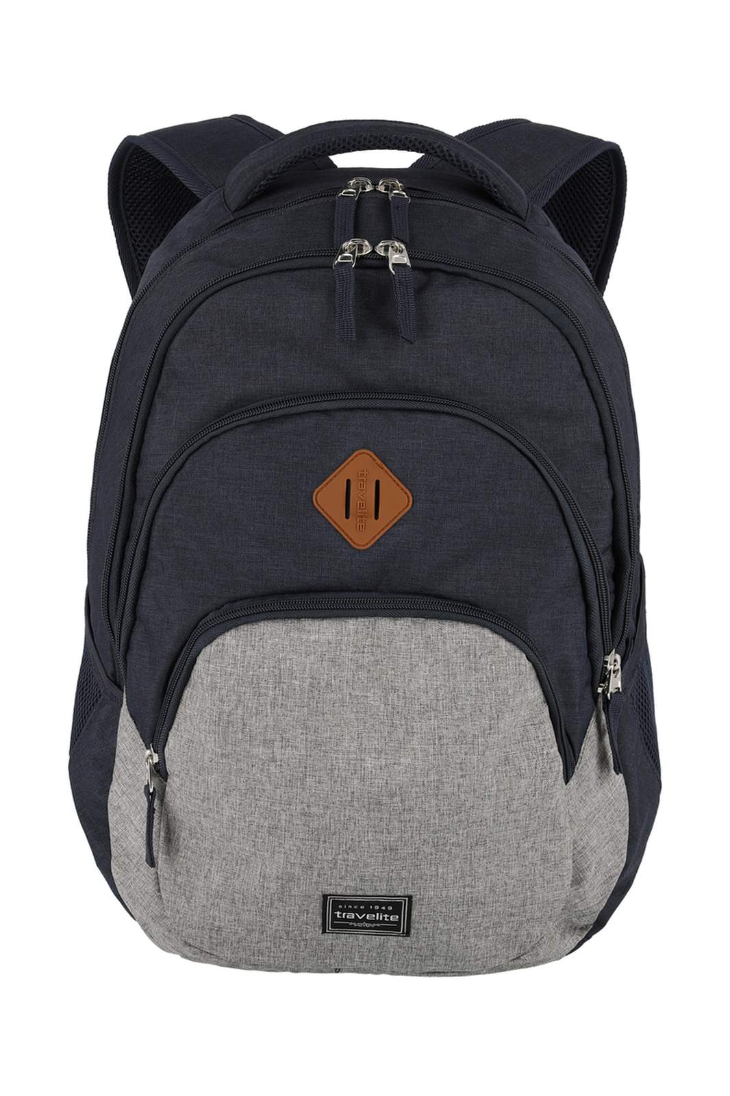 Travelite Basics Backpack Melange | Dagrugzak 96308 20 blauw grijs voorkant