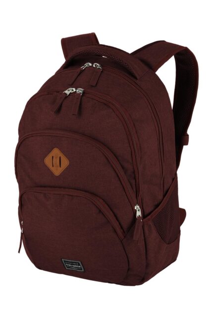 Travelite Basics Backpack Melange | Dagrugzak 96308 70 bordeaux schuin