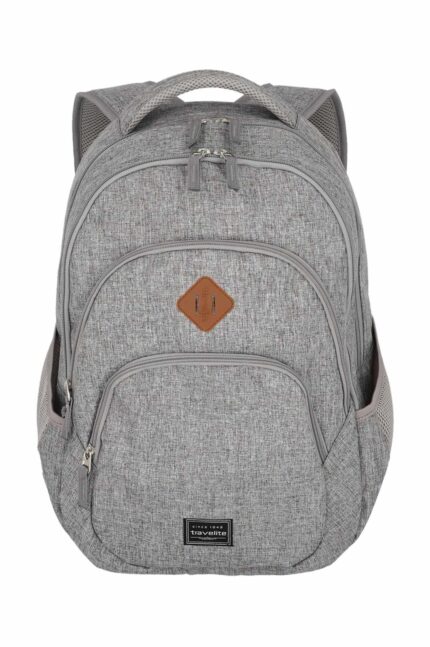 Travelite Basics Backpack Melange | Dagrugzak 96308 03 lichtgrijs voorkant
