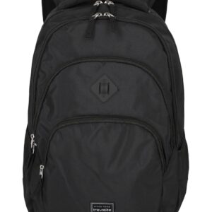 Travelite Basics Backpack Melange | Dagrugzak 96308 01 zwart voorkant