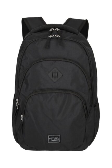 Travelite Basics Backpack Melange | Dagrugzak 96308 01 zwart voorkant