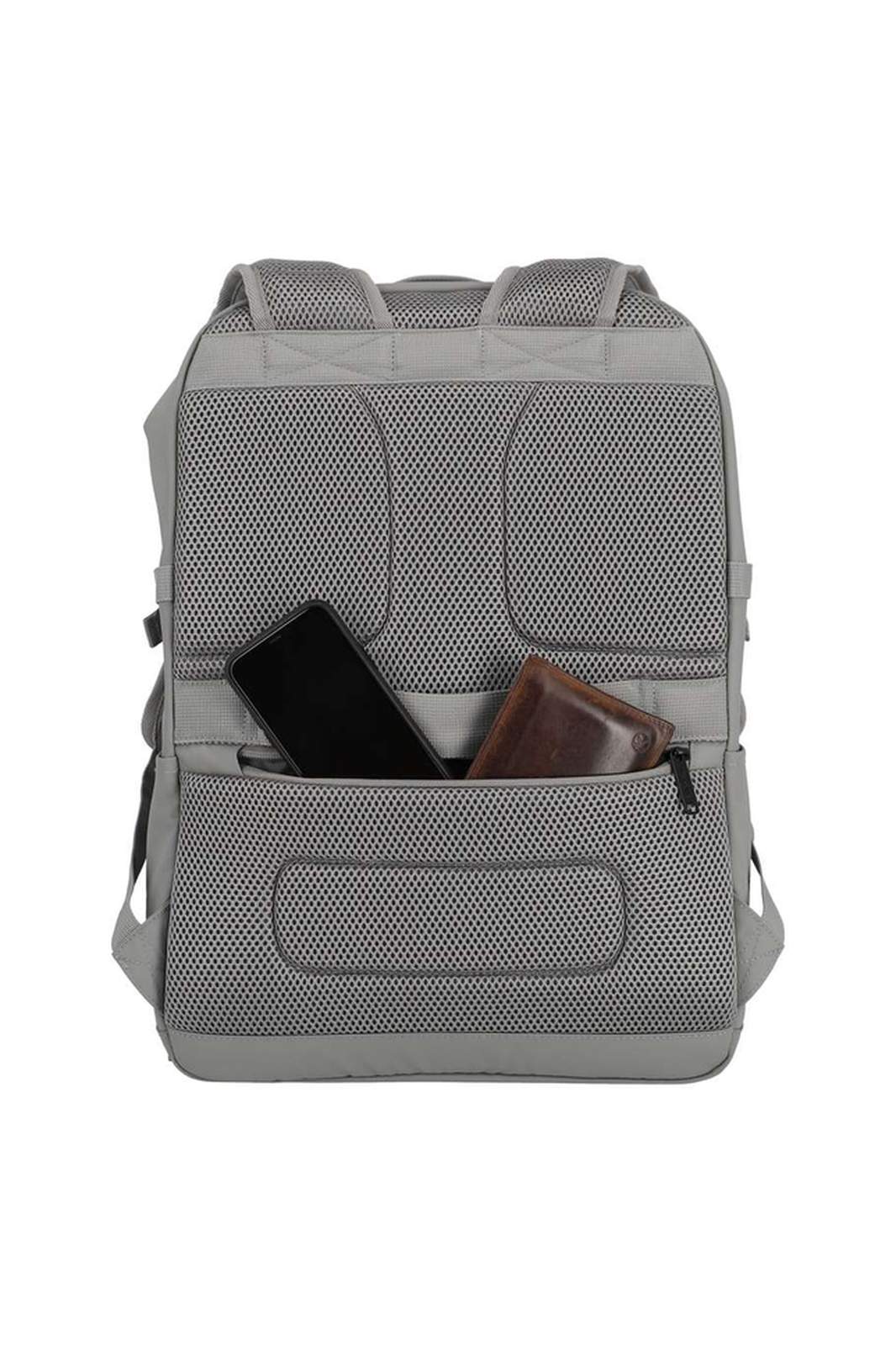 Travelite Basics Backpack Water Repellent 28 liter 96305 03 grijs achtervak