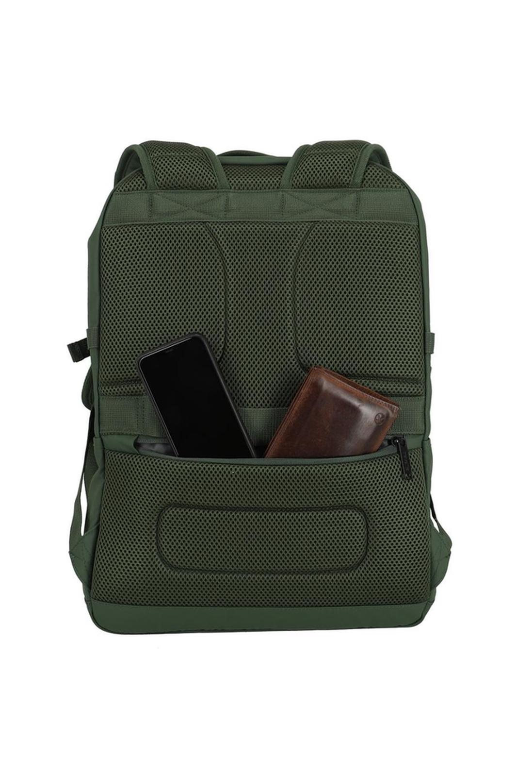 Travelite Basics Backpack Water Repellent 28 liter 96305 86 groen achtervak