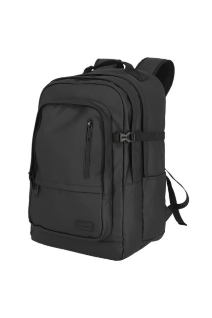 Travelite Basics Backpack Water Repellent 28 liter 96305 01 zwart voorkant schuin