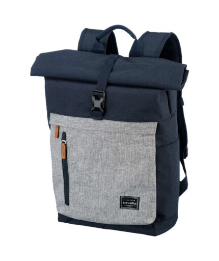 Travelite Basics Rollup Backpack 35 liter 96310 20 blauw grijs schuin
