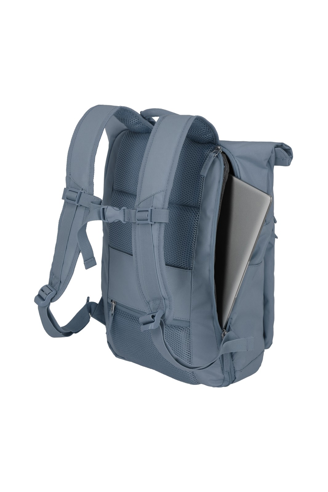 Travelite Basics Rollup Backpack 35 liter 96310 25 smokey blue laptop
