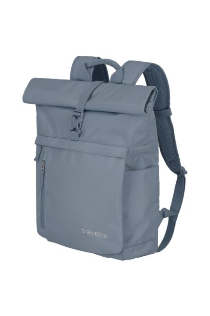 Travelite Basics Rollup Backpack 35 liter 96310 25 smokey blue schuin