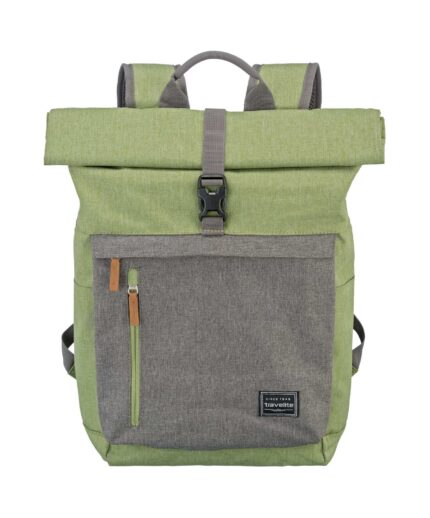 Travelite Basics Rollup Backpack 35 liter 96310 80 groen grijs voorkant