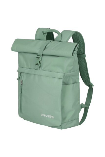Travelite Basics Rollup Backpack 35 liter 96310 81 lichtgroen schuin