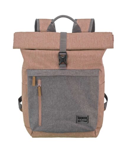 Travelite Basics Rollup Backpack 35 liter 96310 17 roze grijs voorkant