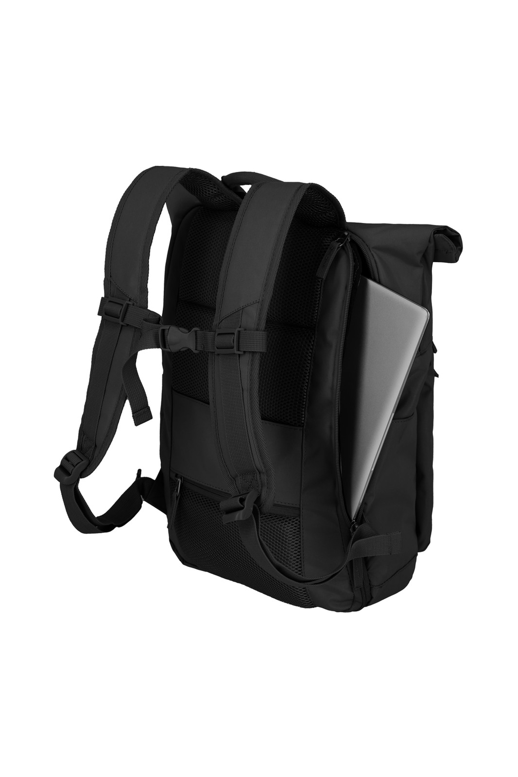 Travelite Basics Rollup Backpack 35 liter 96310 01 zwart laptop