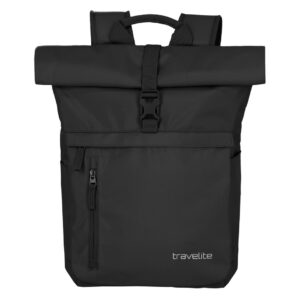 Travelite Basics Rollup Backpack 35 liter 96310 01 zwart voorkant