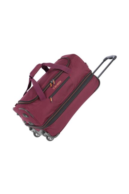 Travelite Basics Wheeled Duffle 55 | Reistas met wielen 96275 70 bordeaux schuin