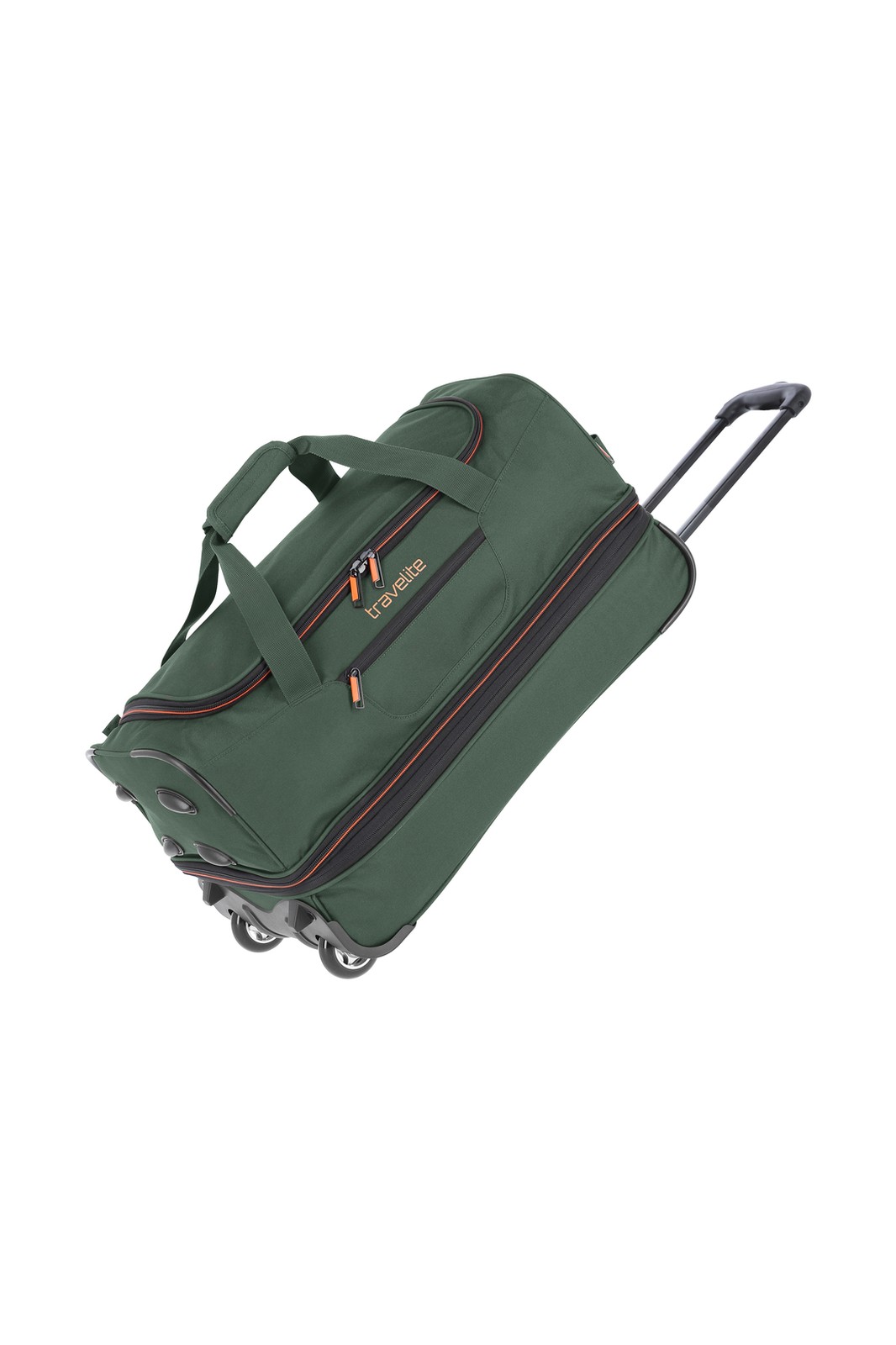 Travelite Basics Wheeled Duffle 55 | Reistas met wielen 96275 -86 donkergroen schuin