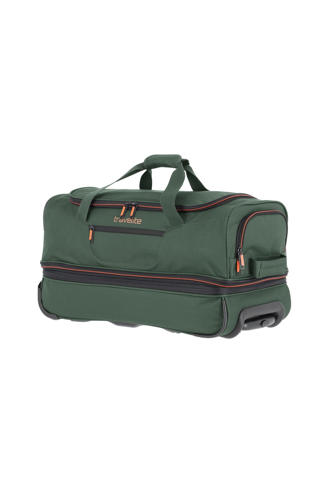 Travelite Basics Wheeled Duffle 55 | Reistas met wielen 96275 -86 donkergroen voorkant schuin