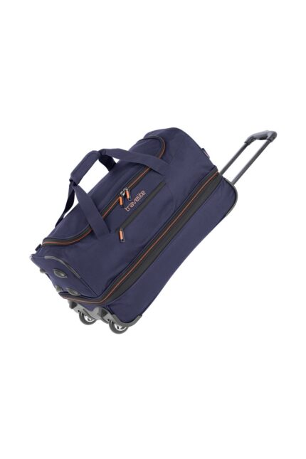 Travelite Basics Wheeled Duffle 55 | Reistas met wielen 96275 20 blauw schuin