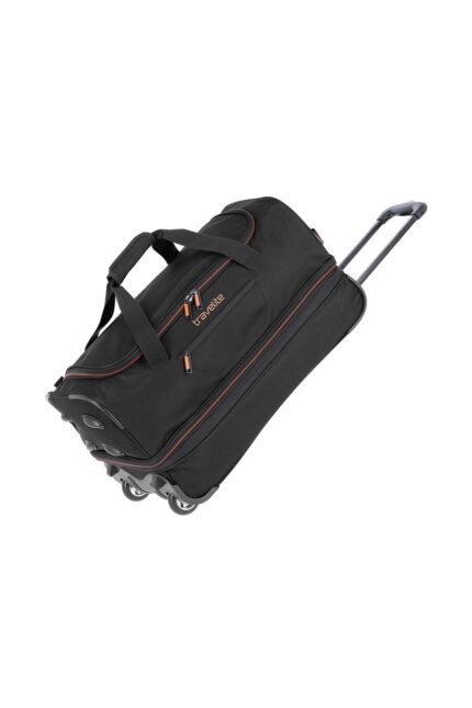 Travelite Basics Wheeled Duffle 55 | Reistas met wielen 96275 01 zwart schuin