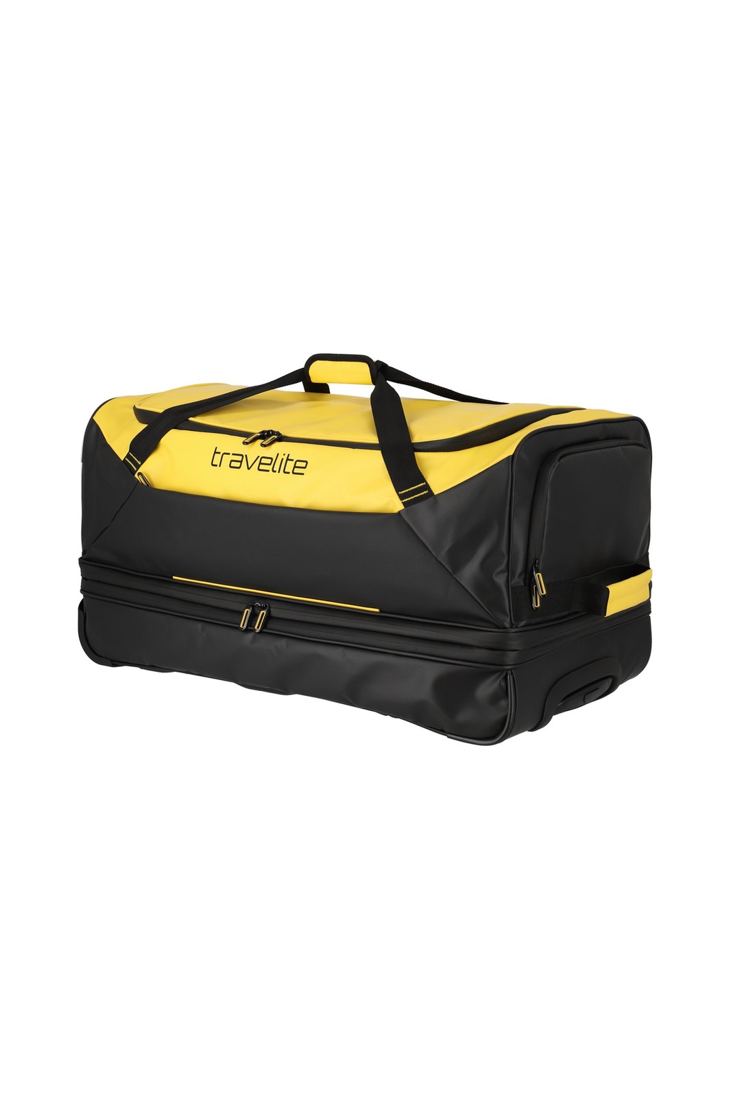 Travelite Basics Wheeled Duffle 70 cm 98 liter | Reistas 96284 89 geel voorkant schuin