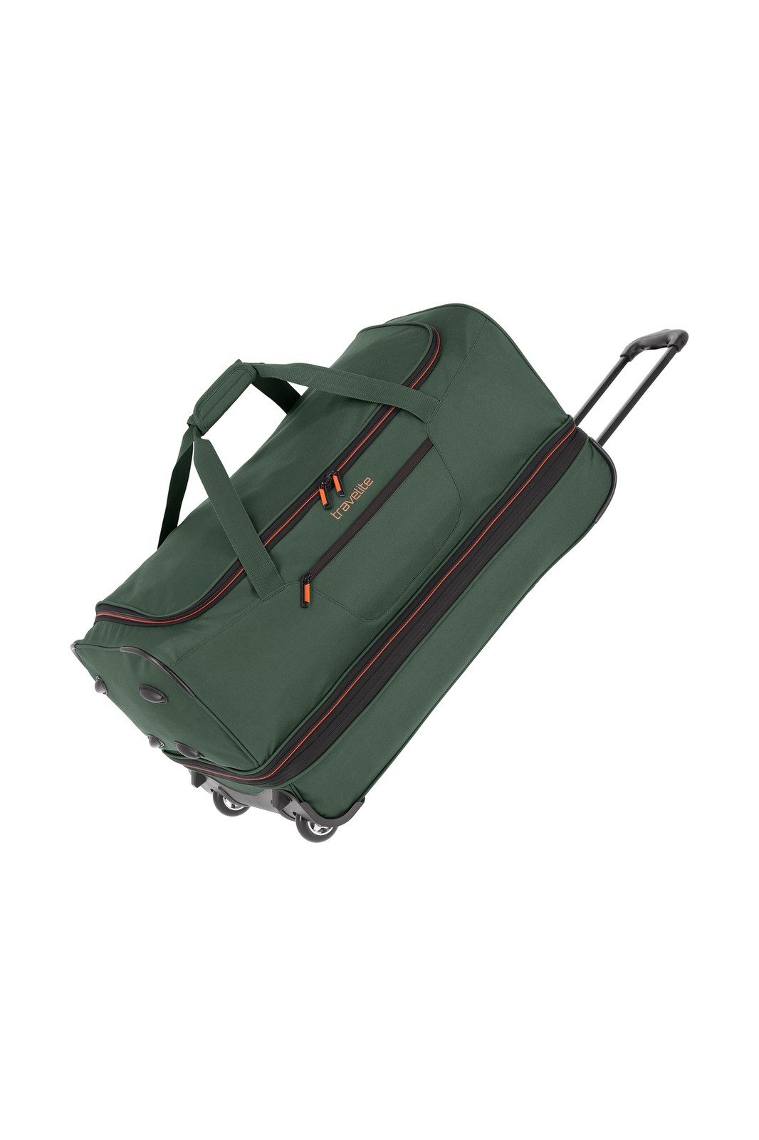 Travelite Basics Wheeled Duffle 70 Expandable 82 liter 96276 80 donkergroen schuin