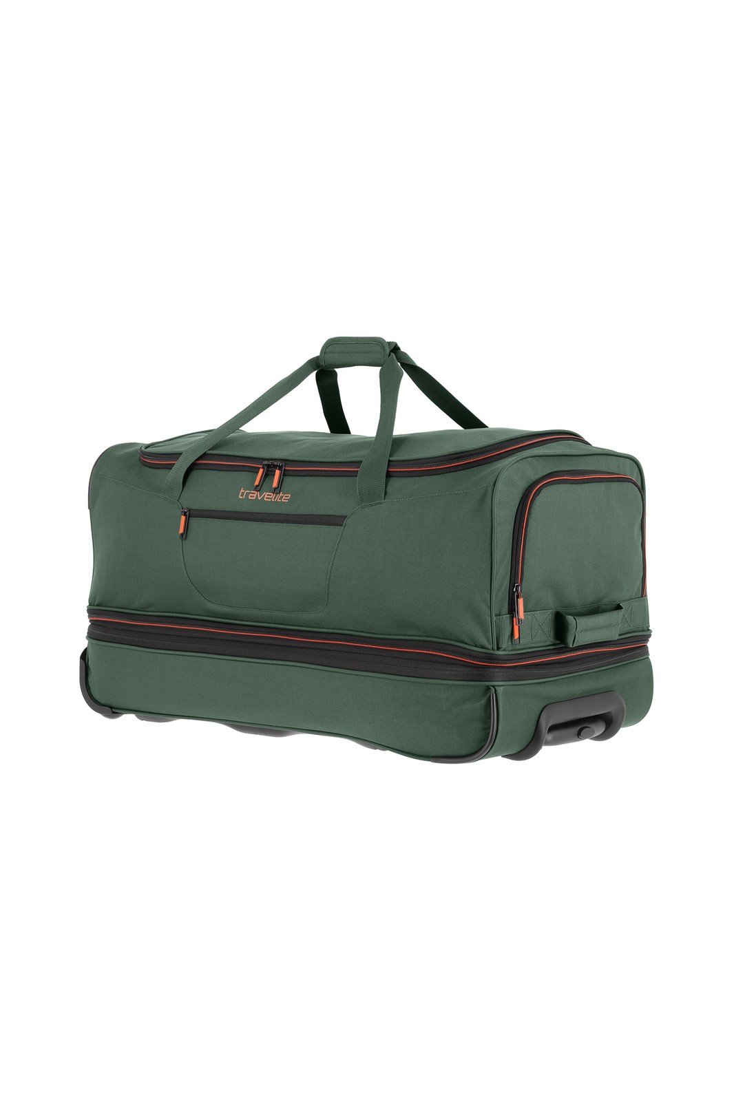 Travelite Basics Wheeled Duffle 70 Expandable 82 liter 96276 80 donkergroen voorkant schuin
