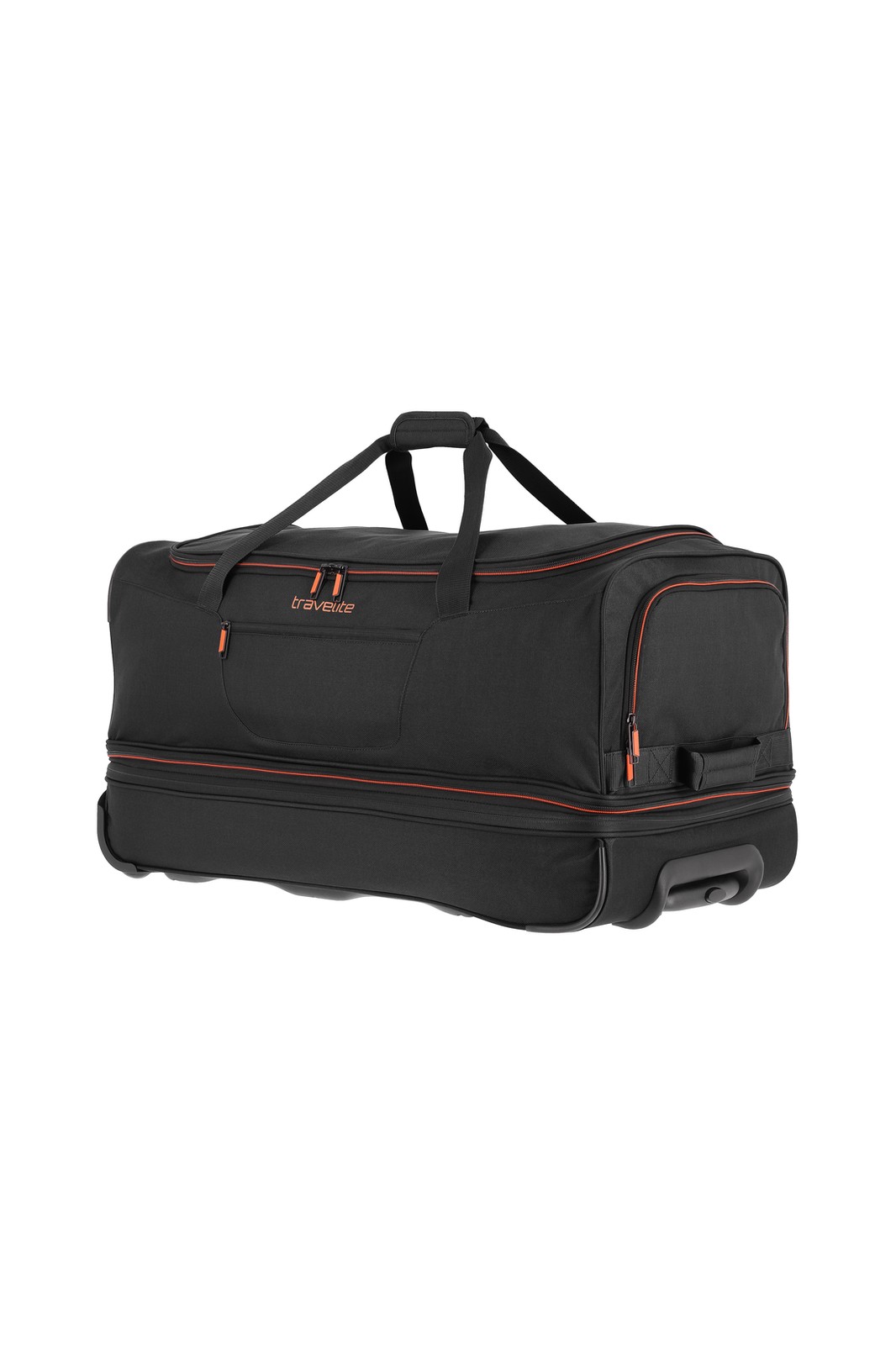 Travelite Basics Wheeled Duffle 70 Expandable 82 liter 96276 01 zwart voorkant schuin