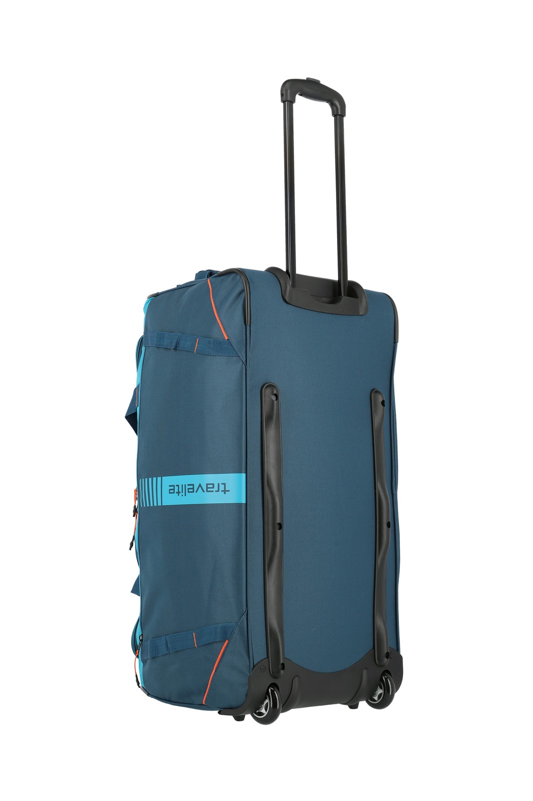 Travelite Basics Wheeled Duffle Active 86 liter | Reistas 96281 22 petrol achterkant schuin