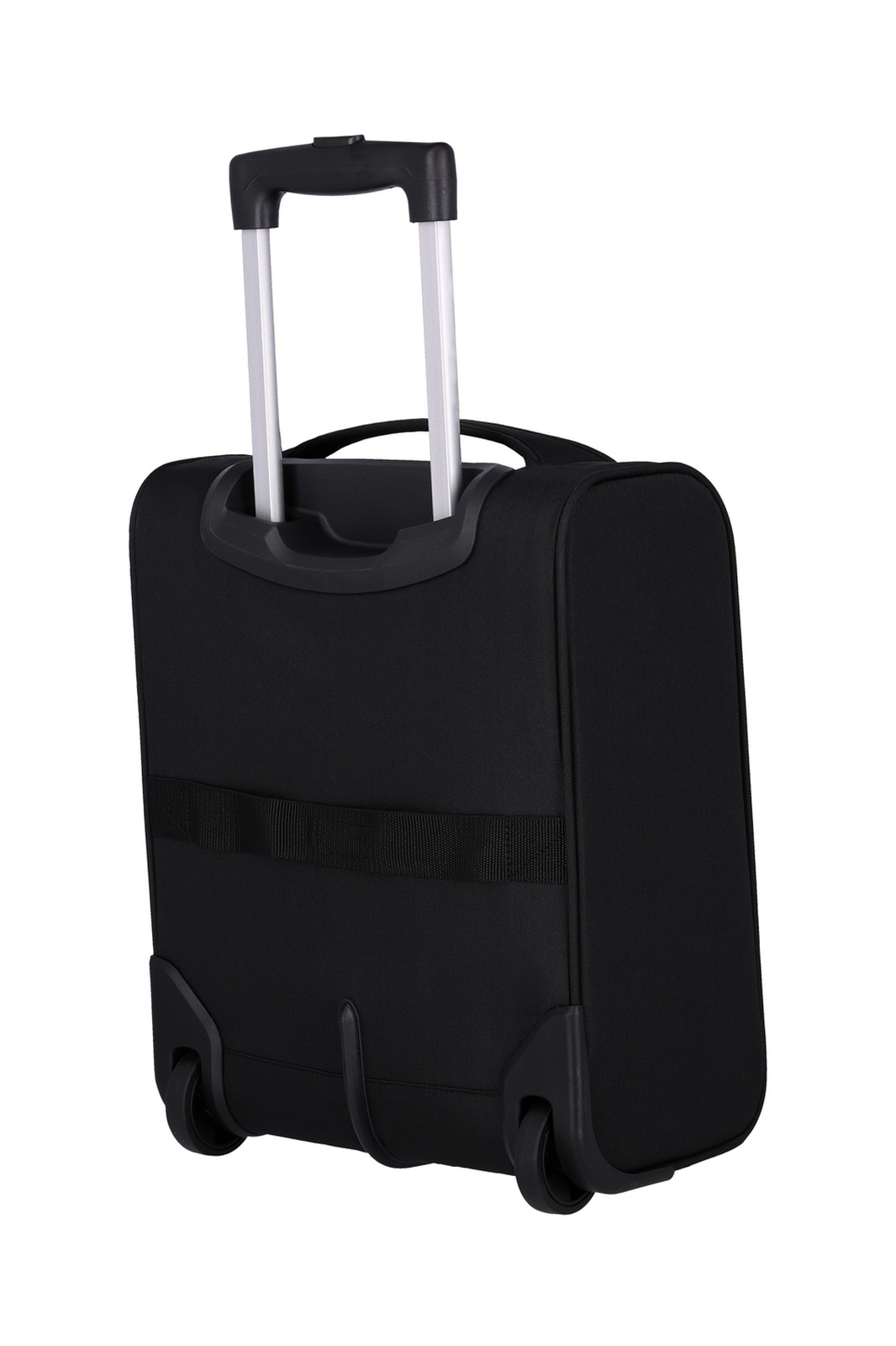 Travelite Cabin 2-wiel Underseater trolley 43 cm 90225 01 zwart achterkant links trekstang