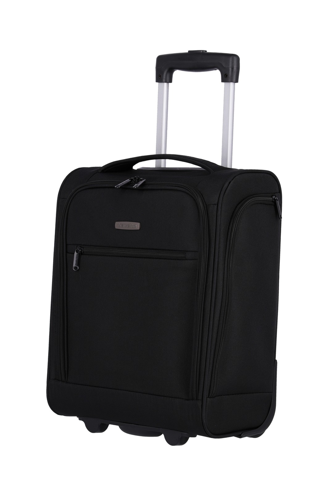 Travelite Cabin 2-wiel Underseater trolley 43 cm 90225 01 zwart schuin trekstang