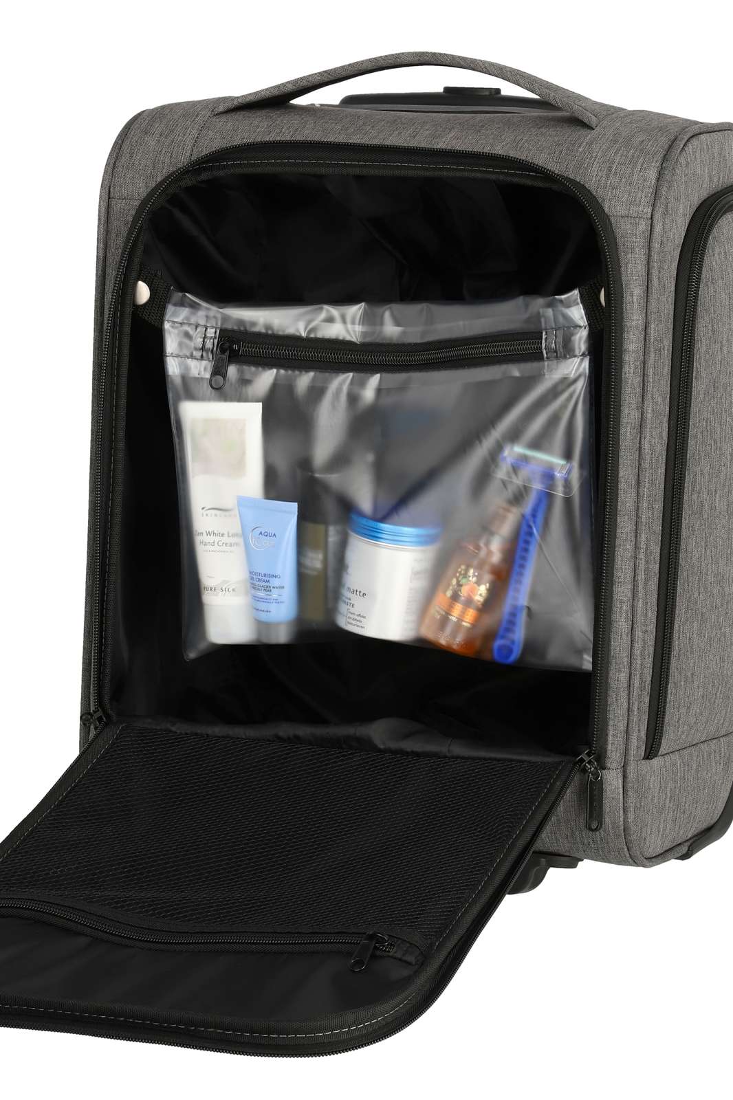 Travelite Cabin 2-wiel Underseater trolley 43 cm 90225 04 grey melange binnenkant detail