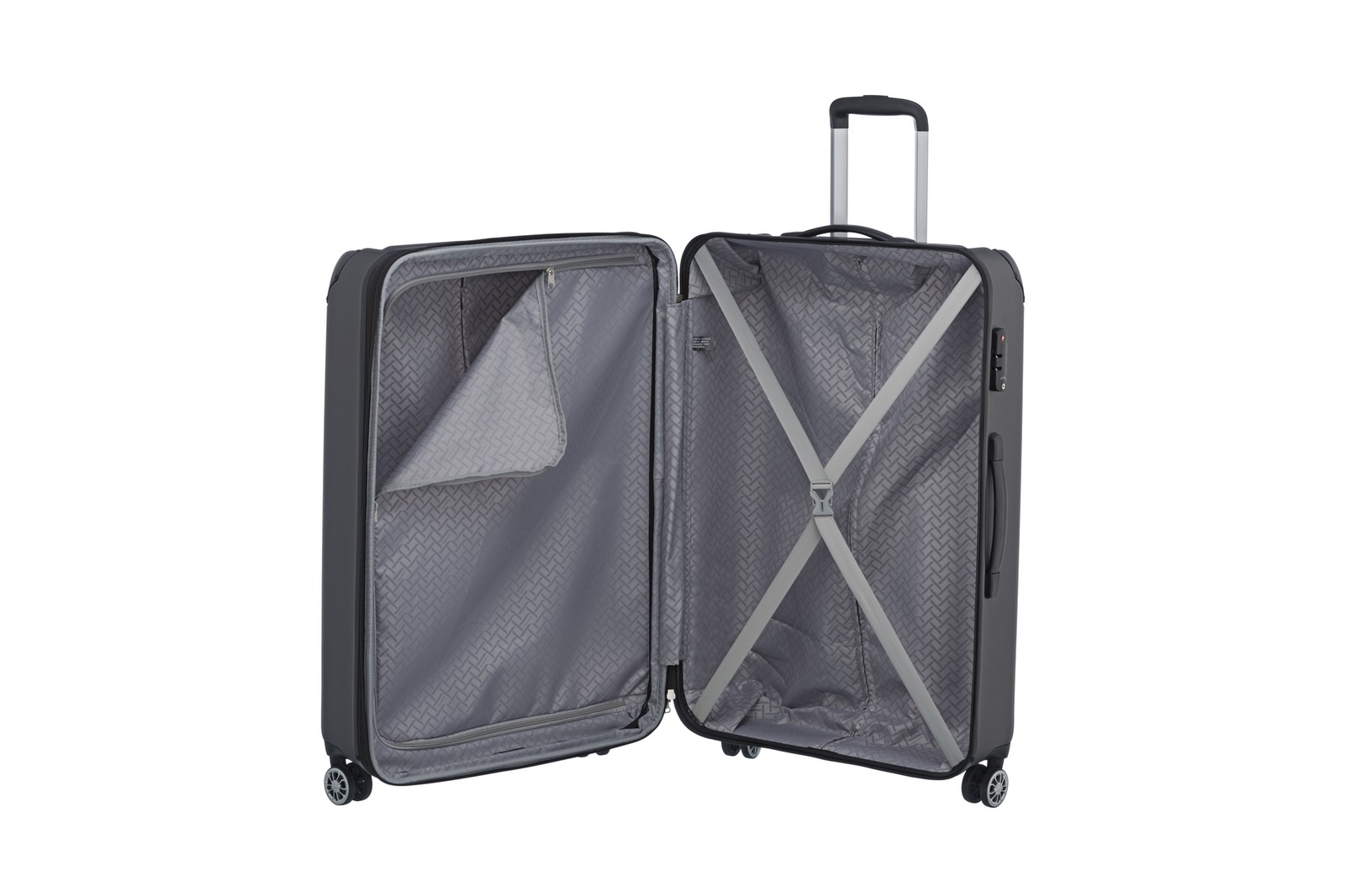 Travelite City 4-wiel trolley L 77 cm | Uitbreidbare koffer 73049 04 anthracite binnen kant