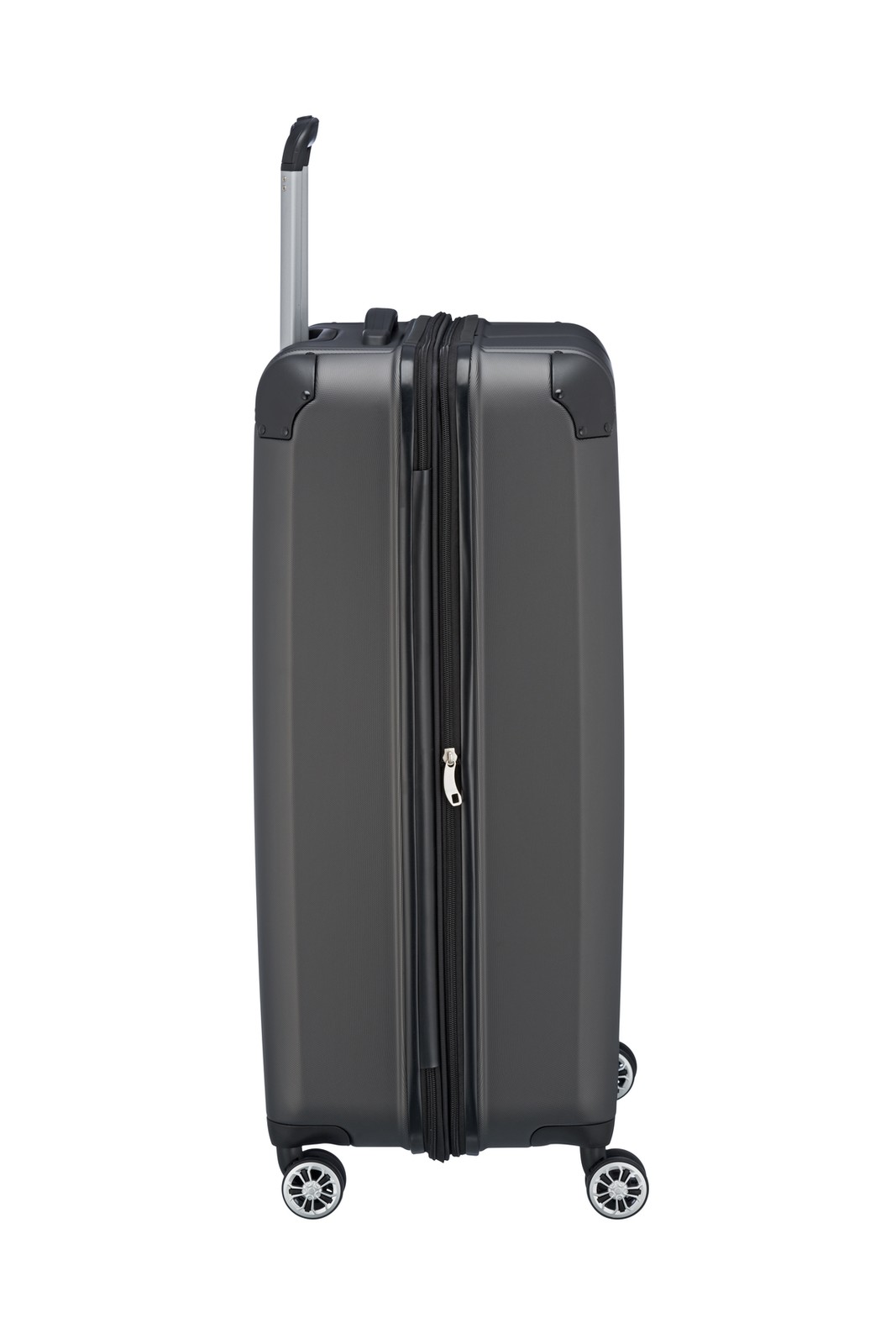 Travelite City 4-wiel trolley L 77 cm | Uitbreidbare koffer 73049 04 anthracite zijkant links